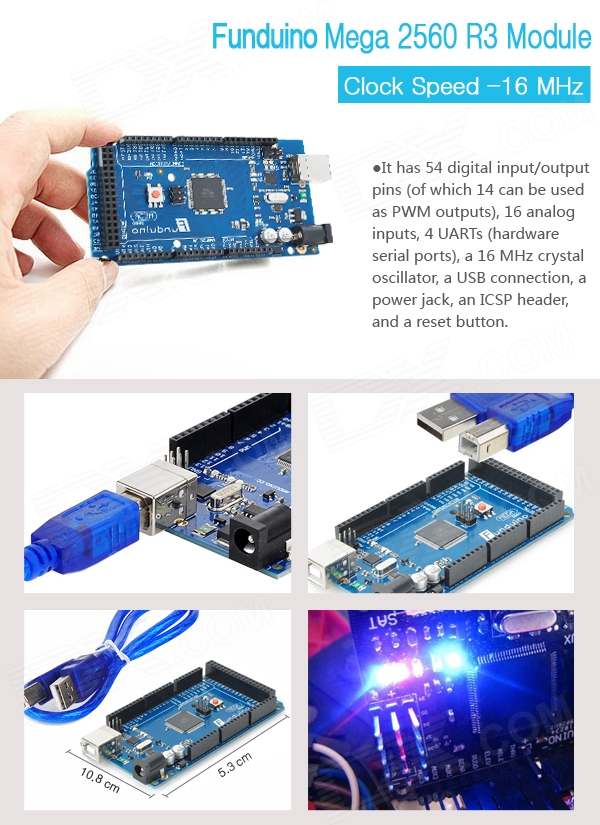 Funduino Mega 2560 R3 (Compatible Arduino Mega 2560 R3)